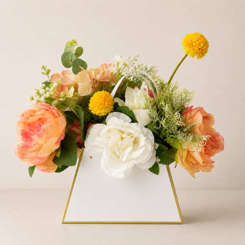 DOVE - Silk Floral Purse Arrangement