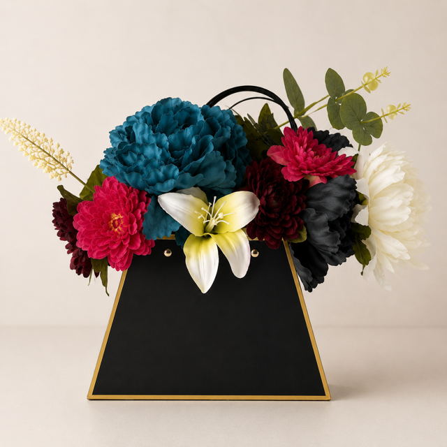 NIOR - Silk Floral Purse Arrangment