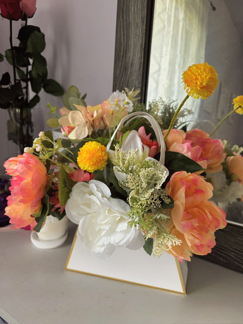 DOVE - Silk Floral Purse Arrangement